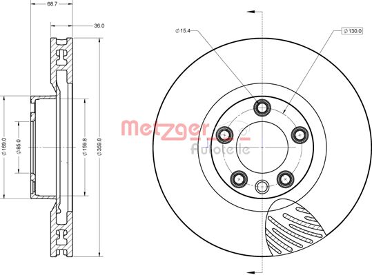 METZGER BREMSSCHEIBE LACK/KS/HC 6110854 