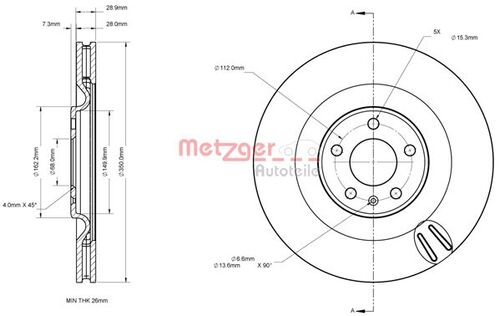 METZGER BREMSSCHEIBE LACK/KS/mS/HC 6110875 