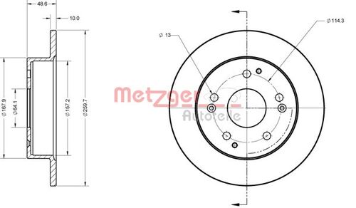 METZGER BREMSSCHEIBE LACK/KS/mS 6110856 
