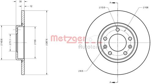 METZGER BREMSSCHEIBE LACK/KS/mS/HC 6110815 