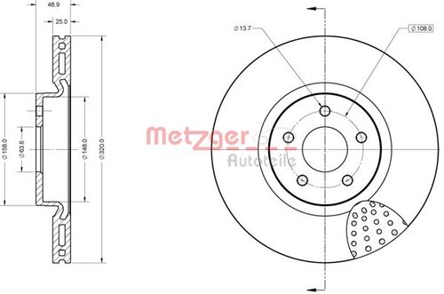 METZGER BREMSSCHEIBE LACK/KS/HC 6110842 