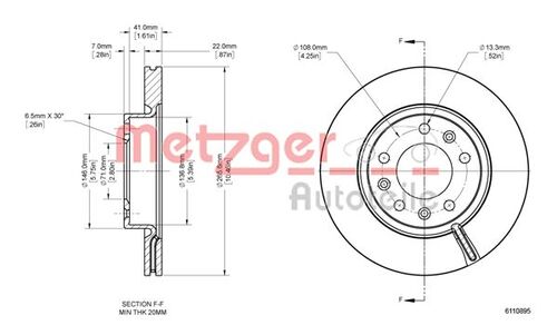 METZGER BREMSSCHEIBE LACK/KS/mS/HC 6110895 