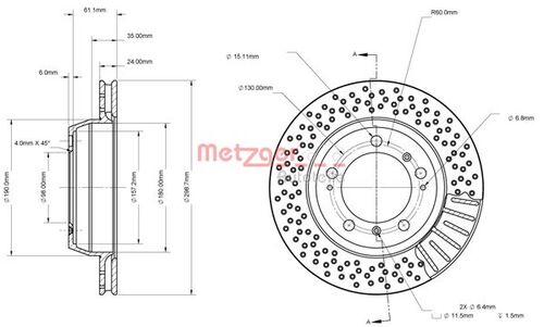 METZGER BREMSSCHEIBE LACK/KS/mS/HC 6110841 