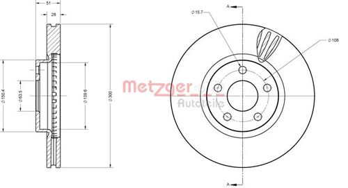 METZGER BREMSSCHEIBE LACK/KS/HC 6110814 