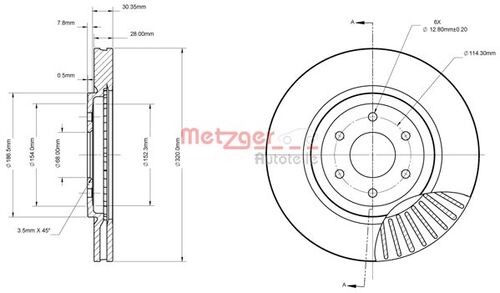 METZGER BREMSSCHEIBE LACK/KS 6110886 