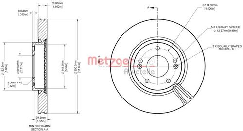 METZGER BREMSSCHEIBE LACK/KS/mS 6110843 