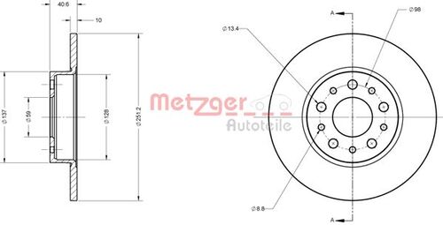 METZGER BREMSSCHEIBE LACK/KS 6110828 