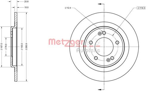 METZGER BREMSSCHEIBE LACK/KS/mS 6110846 