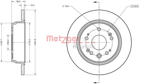 METZGER BREMSSCHEIBE LACK/KS/mS 6110862 