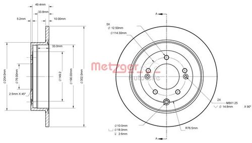 METZGER BREMSSCHEIBE LACK/KS/mS 6110879 