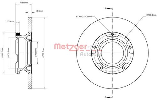 METZGER BREMSSCHEIBE LACK/KS 6110878 