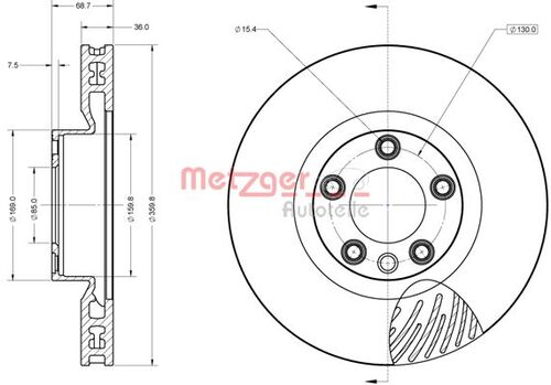 METZGER BREMSSCHEIBE LACK/KS/HC 6110853 