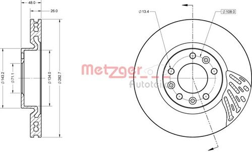 METZGER BREMSSCHEIBE LACK/KS/mS 6110839 