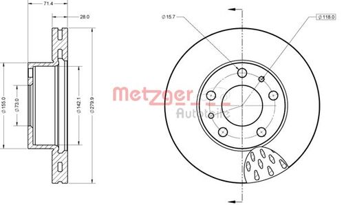 METZGER BREMSSCHEIBE LACK/KS 6110851 