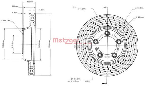METZGER BREMSSCHEIBE LACK/KS/mS/HC 6110882 
