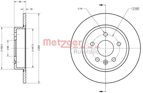 METZGER BREMSSCHEIBE LACK/KS 6110847 