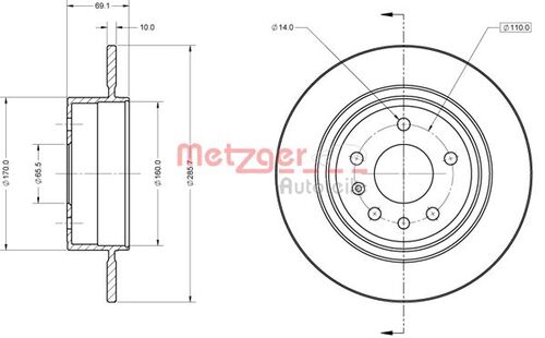 METZGER BREMSSCHEIBE LACK/KS/mS 6110865 