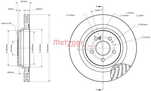 METZGER BREMSSCHEIBE LACK/KS/HC 6110873 