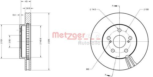 METZGER BREMSSCHEIBE LACK/KS 6110819 