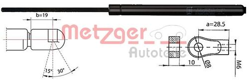 METZGER GASFEDER, MOTORHAUBE 2110404 