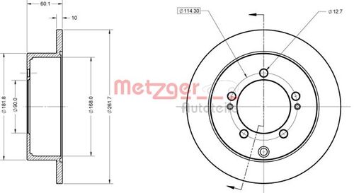 METZGER BREMSSCHEIBE LACK/KS 6110835 