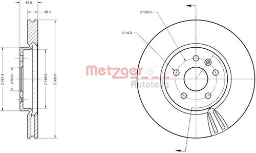 METZGER BREMSSCHEIBE LACK/KS/mS 6110836 