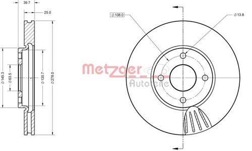 METZGER BREMSSCHEIBE LACK/KS 6110852 