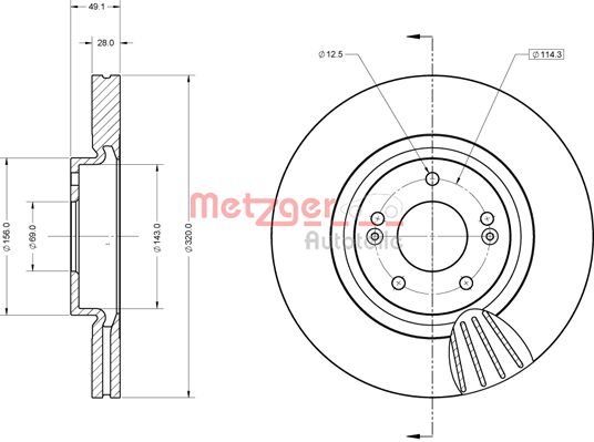 METZGER BREMSSCHEIBE LACK/KS/mS 6110849 