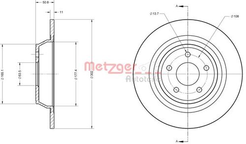 METZGER BREMSSCHEIBE LACK/KS 6110813 