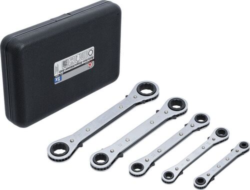 BGS Ratschen-Ringschlüssel-Satz, gerade, umschaltbar | SW 6 x 8 - 19 x 22 mm | 5-tlg. 1450 