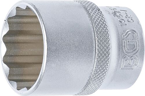 BGS Steckschlüssel-Einsatz Zwölfkant | Antrieb Innenvierkant 12,5 mm (1/2
