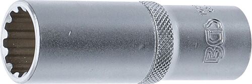 BGS Steckschlüssel-Einsatz Gear Lock, tief | Antrieb Innenvierkant 12,5 mm (1/2