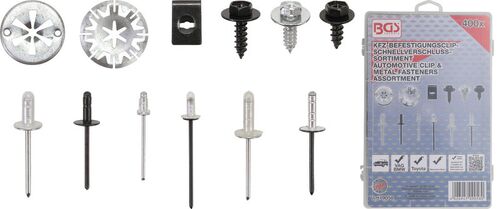 BGS Kfz-Befestigungsclip-Sortiment für Audi, VW, Toyota, Mercedes-Benz, BMW | 400-tlg. 9058 