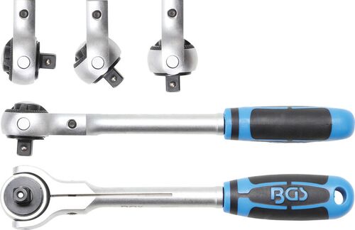 BGS Umschaltknarre mit Kugelkopf | Abtrieb Außenvierkant 10 mm (3/8