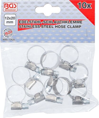 BGS Schlauchklemmen | rostfrei | 12 x 20 mm | 10-tlg. 8095-12x20 