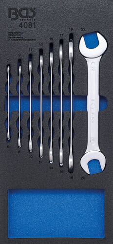 BGS Werkstattwageneinlage 1/3: Doppel-Maulschlüssel-Satz | SW 6 - 22 mm | 8-tlg. 4081 