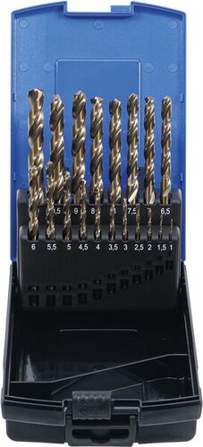 BGS Spiralbohrer-Satz | HSS-G M35 Cobaltstahl | 1 - 10 mm | 19-tlg. 9297 