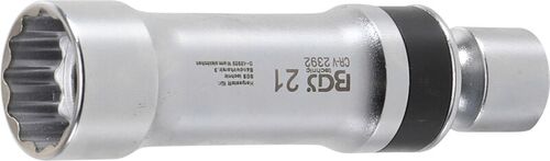 BGS Zündkerzen-Gelenkeinsatz Zwölfkant mit Haltefeder | Antrieb Innenvierkant 10 mm (3/8
