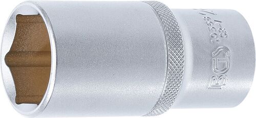 BGS Steckschlüssel-Einsatz Sechskant, tief | Antrieb Innenvierkant 12,5 mm (1/2