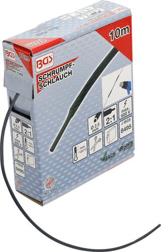 BGS Schrumpfschlauch-Box | schwarz | Ø 2,5 mm | 10 m 6846 