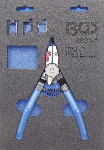 BGS Sprengringzange | für Außen-/Innensprengringe | auswechselbare Spitzen | 180 mm 8831-1 