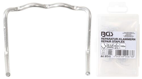 BGS Reparatur-Klammern | L-Form | Ø 0,8 mm | 100-tlg. 873-5 