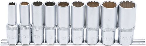 BGS Steckschlüssel-Einsatz-Satz Zwölfkant, tief | Antrieb Innenvierkant 12,5 mm (1/2
