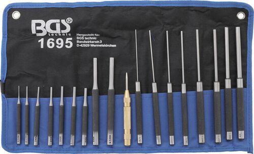 BGS Splintentreiber-Satz | 100 - 150 - 200 mm | 1,5 - 9,5 mm | inkl. Körner | 18-tlg. 1695 