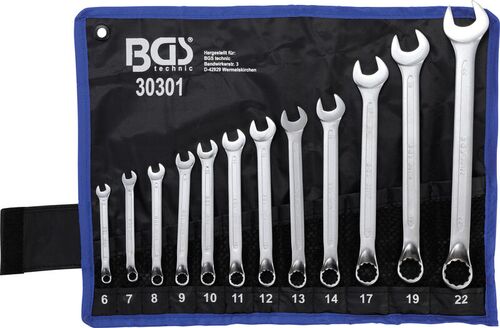 BGS Maul-Ringschlüssel-Satz | gekröpft | SW 6 - 22 mm | 12-tlg. 30301 