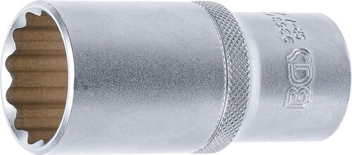 BGS Steckschlüssel-Einsatz Zwölfkant, tief | Antrieb Innenvierkant 12,5 mm (1/2