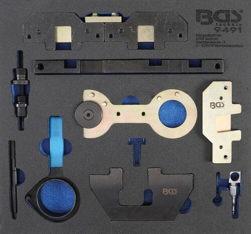 BGS Werkstattwageneinlage 2/3: Motor-Einstellwerkzeug-Satz | für BMW M40, M44, M50, M52, M54, M56 9491 