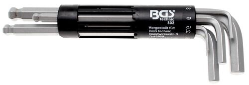 BGS Winkelschlüssel-Satz | lang | Innensechskant / Innensechskant mit Kugelkopf 2 - 10 mm | 8-tlg. 802 