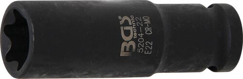 BGS Kraft-Steckschlüssel-Einsatz E-Profil, tief | Antrieb Innenvierkant 12,5 mm (1/2