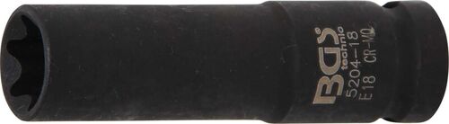 BGS Kraft-Steckschlüssel-Einsatz E-Profil, tief | Antrieb Innenvierkant 12,5 mm (1/2
